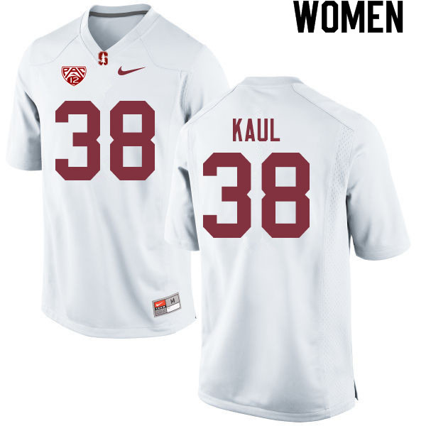 Women #38 Jason Kaul Stanford Cardinal College Football Jerseys Sale-White - Click Image to Close
